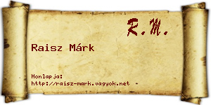 Raisz Márk névjegykártya
